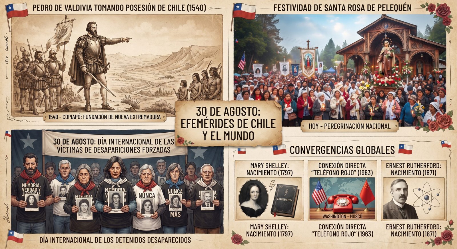 El 30 de Agosto en la Historia: Hitos Globales y Memoria en Chile