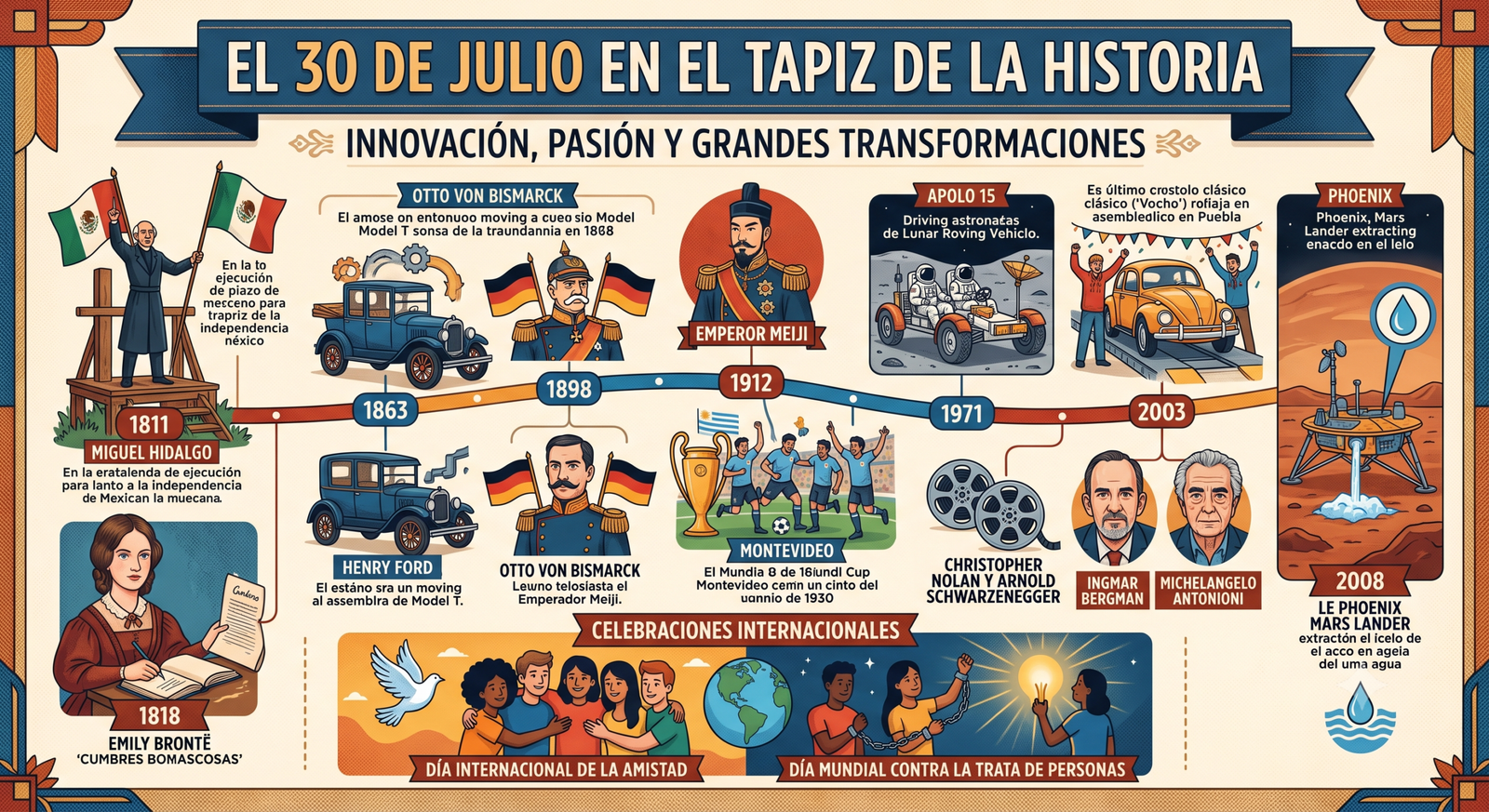 El 30 de Julio en el Tapiz de la Historia: Innovación, Pasión y Grandes Transformaciones